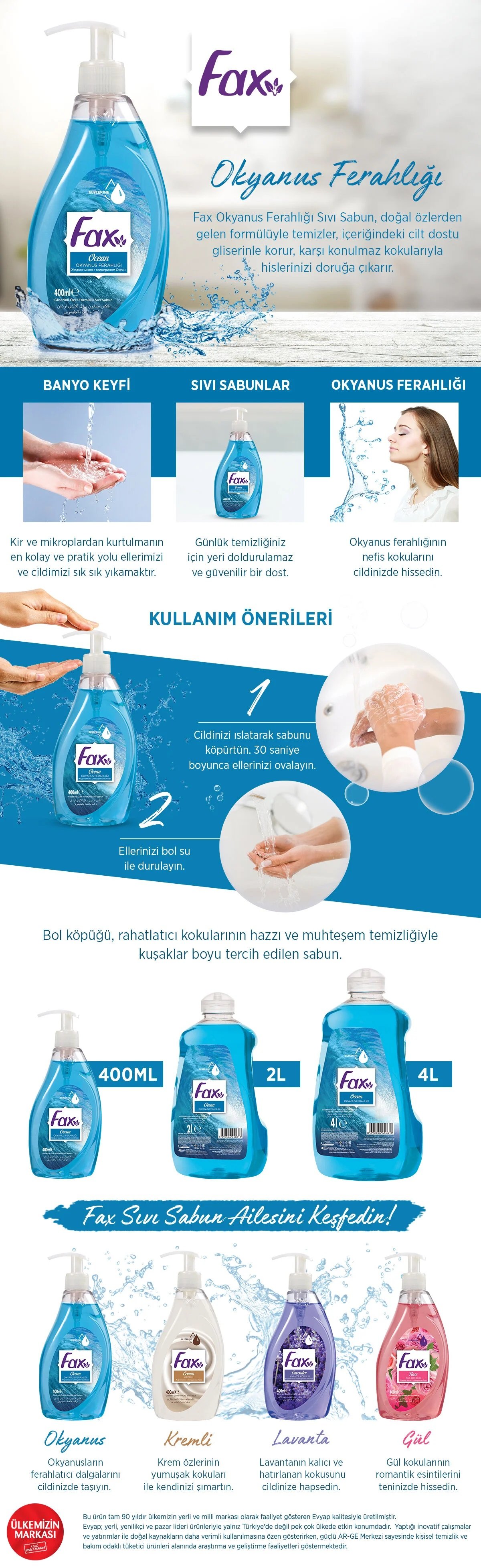 Fax Sıvı Sabun Okyanus Ferahlığı 400 Ml